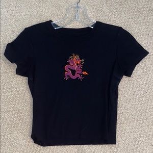 Brandy Melville dragon black crop top